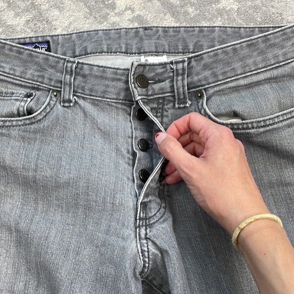 Patagonia Jeans Organic Cotton Gray Tapered Straight Button Fly Mens Sz 32 - Picture 11 of 12